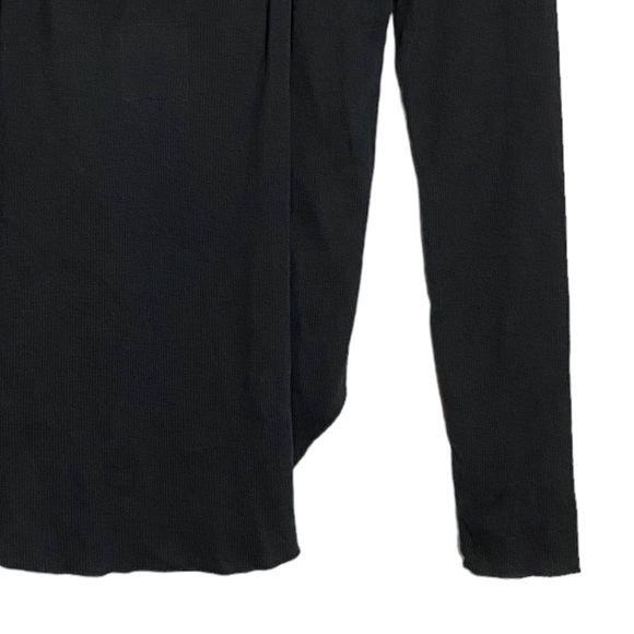 Chaser Ribbed Black Tunic Long Sleeve T-Shirt w Open Back Criss Cross Straps M - Picture 13 of 16